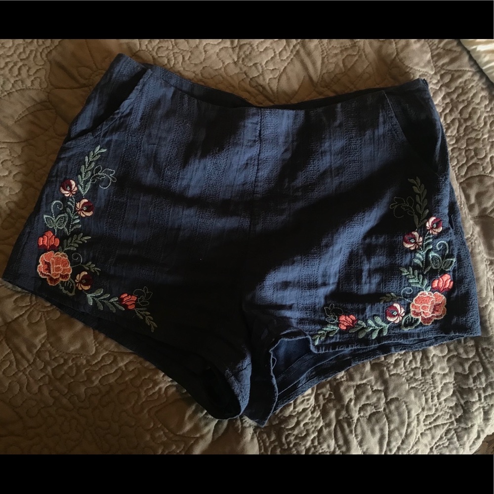 Blue Floral Shorts